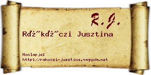 Rákóczi Jusztina névjegykártya