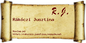 Rákóczi Jusztina névjegykártya